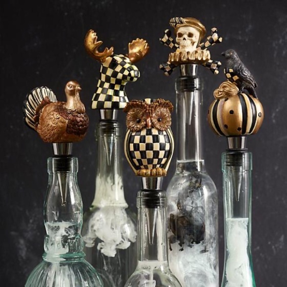 MacKenzie-Childs Wine Tote & Moose Bottle Stopper - Picture 4 of 10